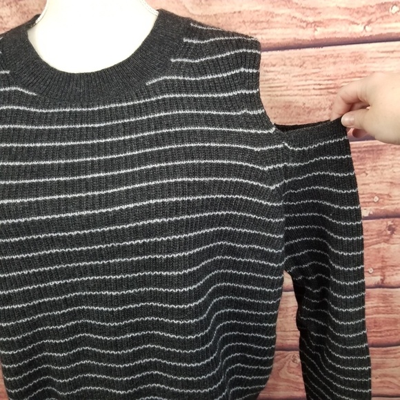 Lucky Brand Striped Cold Shoulder Knit Sweater - Picture 3 of 5